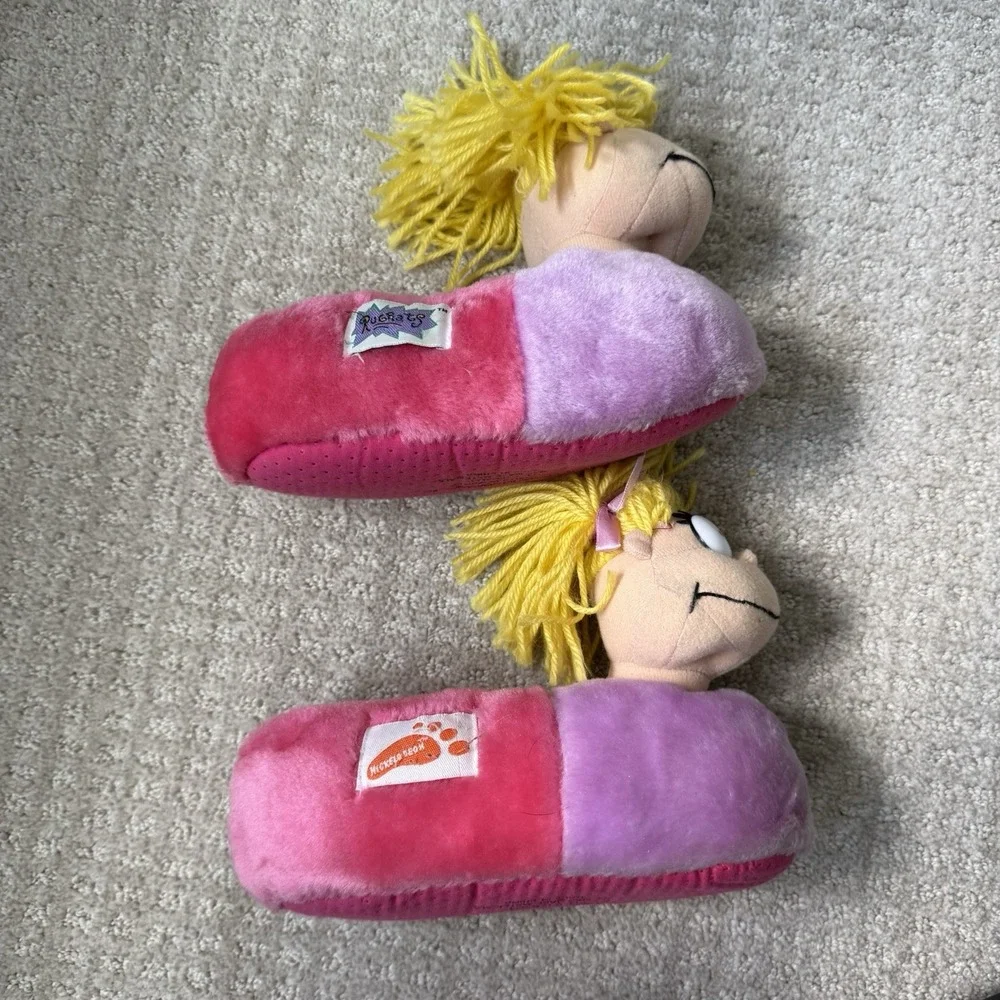 Vintage 1998 Rugrats Kids Plush Angelica Slippers Nickelodeon Viacom 13-1 Small